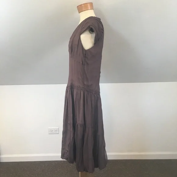 Burberry Silk Cap Sleeve Dress